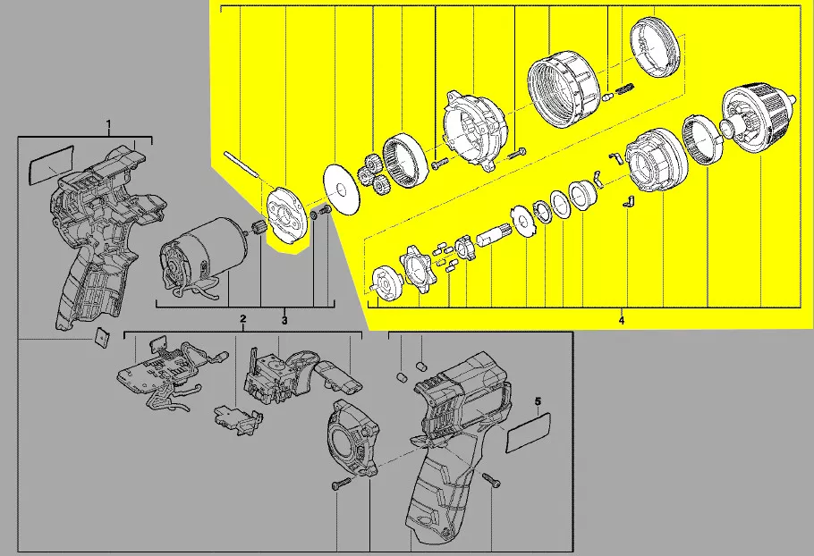 Boîte d\'engrenages de transmission + mandrin réf. 4931435439 AEG